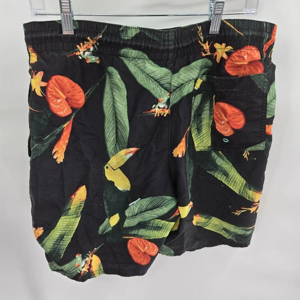 Old Navy Men's Drawstring Birds of Paradise Leaf Swim Trunks Size Small